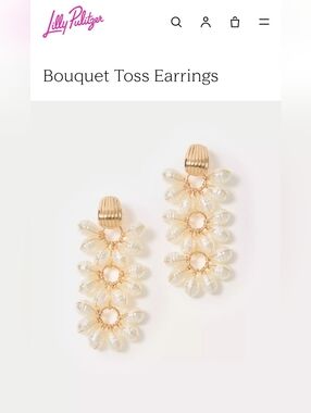 Lilly Pulitzer Boquet Toss Earrings With Dust Bag